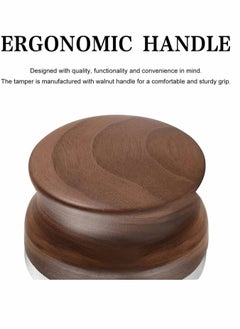 Excefore 58mm Coffee Distributor, Espresso Palm Tamper, Adjustable Height Coffee Leveler Tool with Three Angled Slope Stainless Steel Base & Walnut Handle Fits for 54mm Breville Portafilter (58mm)  - Image 2