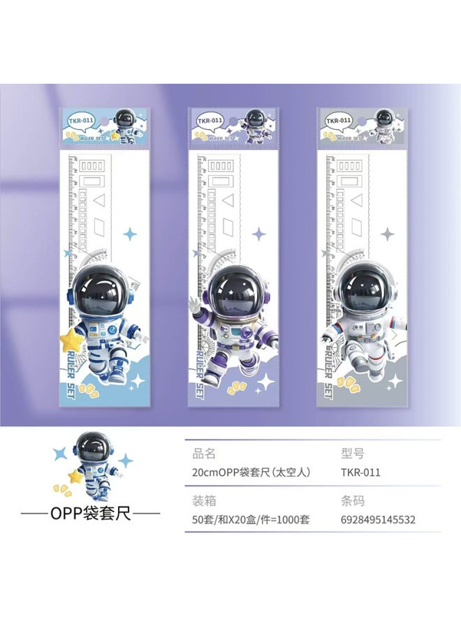 HELPS Four-piece Set Of 20cm Plastic Transparent High-value Hard Rule Triangle Learning Supplies For Primary School Students - Image 1