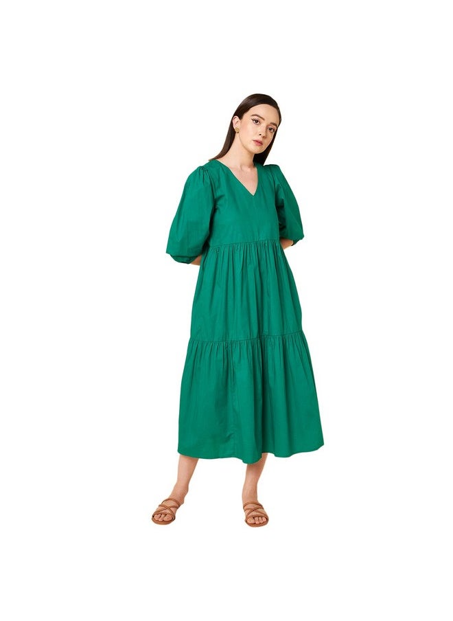 High Star Women's Cotton Pleated Maxi Dresses (HSWDRS23005_GN_Green_M) - pzsku/ZF7E977F49972138BE9ABZ/45/_/1737720976/b22edc14-3486-438f-ac00-7ac7b3411b43