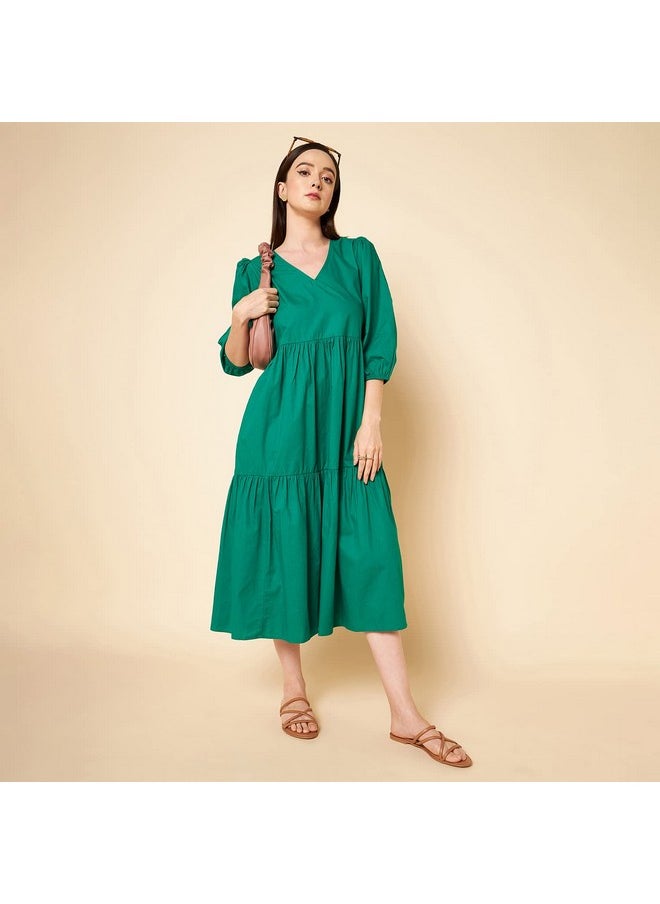 High Star Women's Cotton Pleated Maxi Dresses (HSWDRS23005_GN_Green_M) - pzsku/ZF7E977F49972138BE9ABZ/45/_/1737720978/17e2ab57-33ce-4112-a42f-7c90f0d297c8