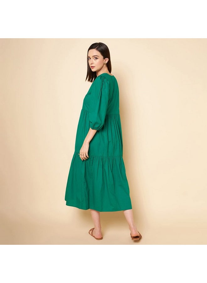 High Star Women's Cotton Pleated Maxi Dresses (HSWDRS23005_GN_Green_M) - pzsku/ZF7E977F49972138BE9ABZ/45/_/1737721018/c34eed4c-ce1a-45cd-938a-d3aad6e6fadc