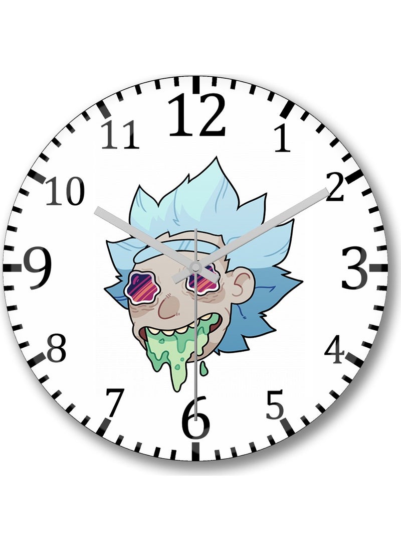 Baskı Dükkanı Print Shop Rick Acid Wall Clock Curved Real Glass 