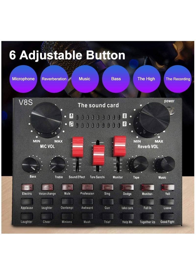 Lixada Multi-functional Live Sound Card BM800 Microphone Set Audio Recording Equipments (Black) - Image 2