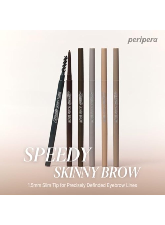PERIPERA Speedy Skinny Brow 01 Gray Brown15mm Precise Eyebrow Pencil DualSided Fine Tip Shades Define Fills Brow Make up K Beauty Korean Makeup - Image 3