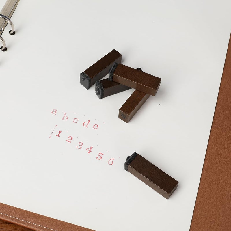 KMiKE Alphabet Stamps Set 70pcs Letter Number Symbol Vintage DIY Craft Card Making Wood Rubber Stamp - Image 5