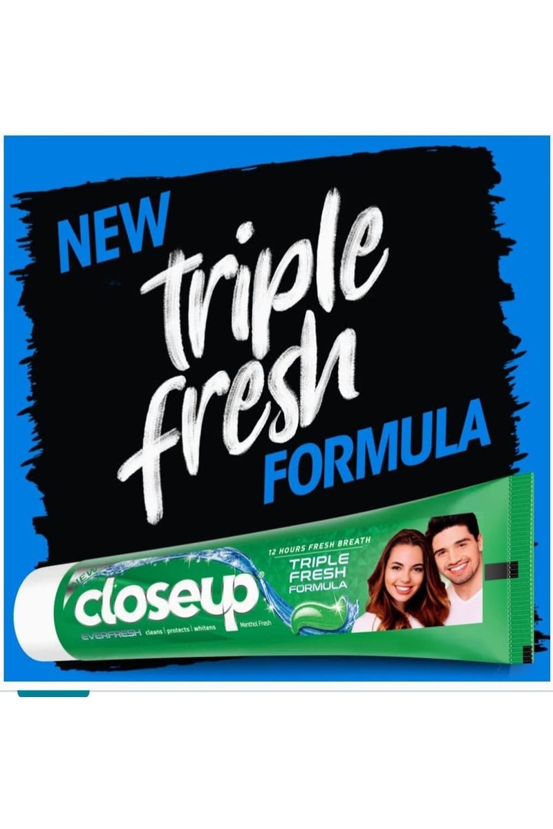كلوز أب كلوسيوب تريبل فريش فورمولا جل معجون أسنان منثول فريش 100 مل عبوة من 3 - Image 2