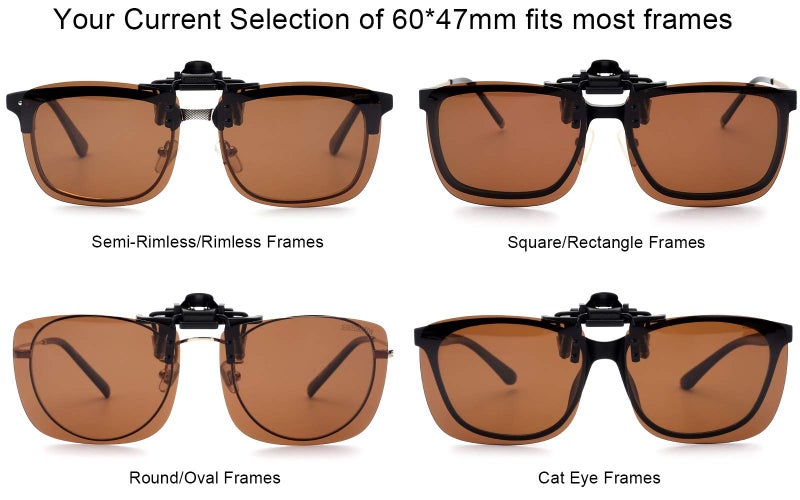 CAXMAN Polarized Clip On Sunglasses Over Prescription Glasses for Men Women UV Protection Flip Up Brown Lens Extra Large - Image 5