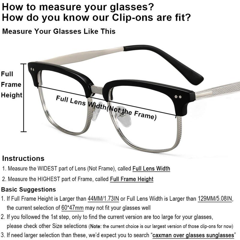 CAXMAN Polarized Clip On Sunglasses Over Prescription Glasses for Men Women UV Protection Flip Up Brown Lens Extra Large - Image 4