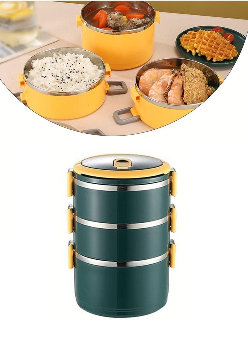 LOOPITYS Stackable portable bento box, stainless steel construction, easy to clean and maintain, keeps your food fresh and prevents spillage  - Image 2