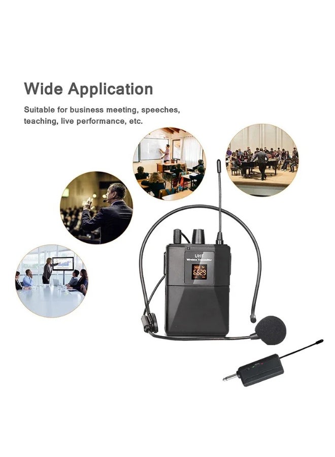 نظام الميكروفون اللاسلكي المعلق ZFSZ Professional 2.4G - ميكروفونان مزدوجان يعلقان على الياقة مع جهازي إرسال صغيرين، وشاشة LCD برتقالية مضيئة، وجهاز استقبال صغير محمول يعمل بمجرد التوصيل، مناسب للمقابلات، ومدونات الفيديو، والتدريس - Image 3