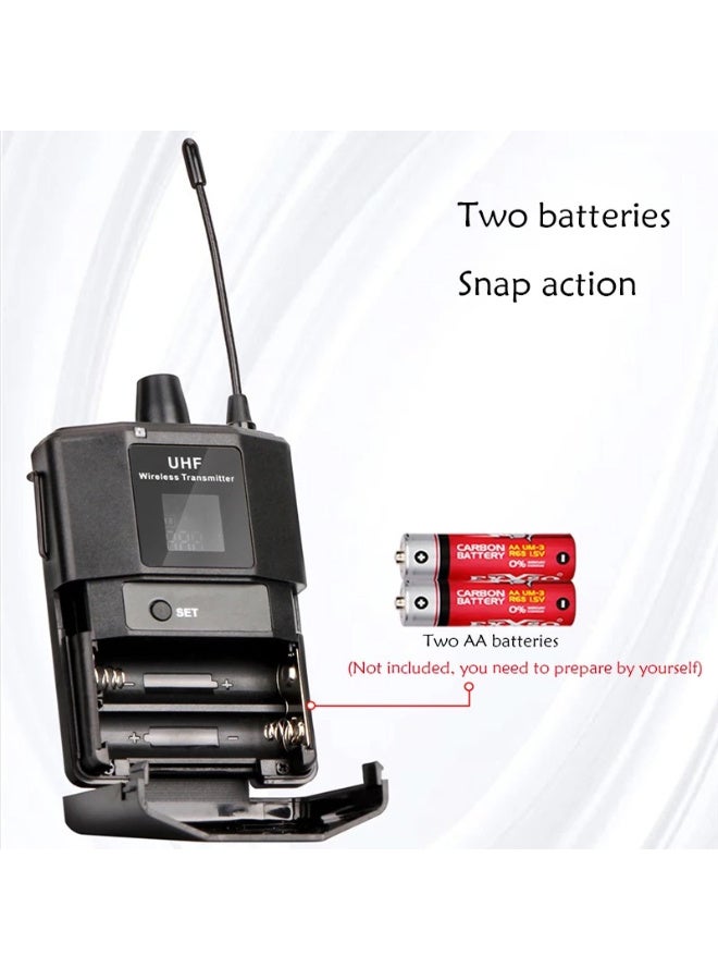 نظام الميكروفون اللاسلكي المعلق ZFSZ Professional 2.4G - ميكروفونان مزدوجان يعلقان على الياقة مع جهازي إرسال صغيرين، وشاشة LCD برتقالية مضيئة، وجهاز استقبال صغير محمول يعمل بمجرد التوصيل، مناسب للمقابلات، ومدونات الفيديو، والتدريس - Image 5