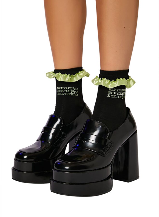 FOREVER 21 Beetlejuice Beetlejuice Ruffle Crew Socks  - Image 1