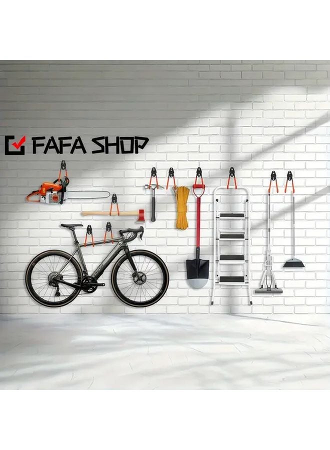 قطعتان من خطافات الحائط الفولاذية المتينة لتخزين المرآب: الدراجات، السلالم، الأدوات - Image 4