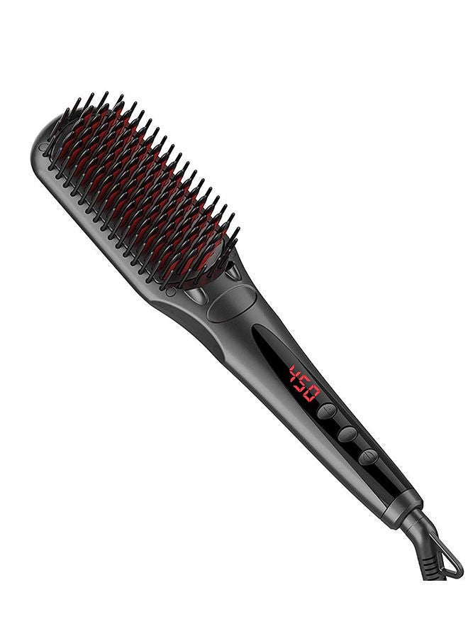 NIBEMINENT Anti Scald And Static Straightening Iron Brush Black
