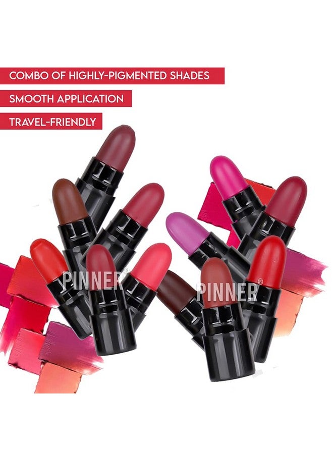 PINNER 12-Piece Matte Lipstick Set with Display Stand, Assorted Pink and Red Shades - Image 3