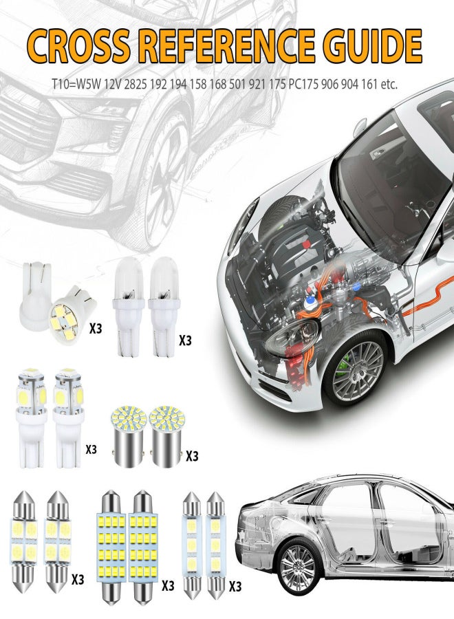 Car Led Bulb Led Combination Set for Car Interior/Indoor Map Dome/ Trunk / License Lights - Image 4