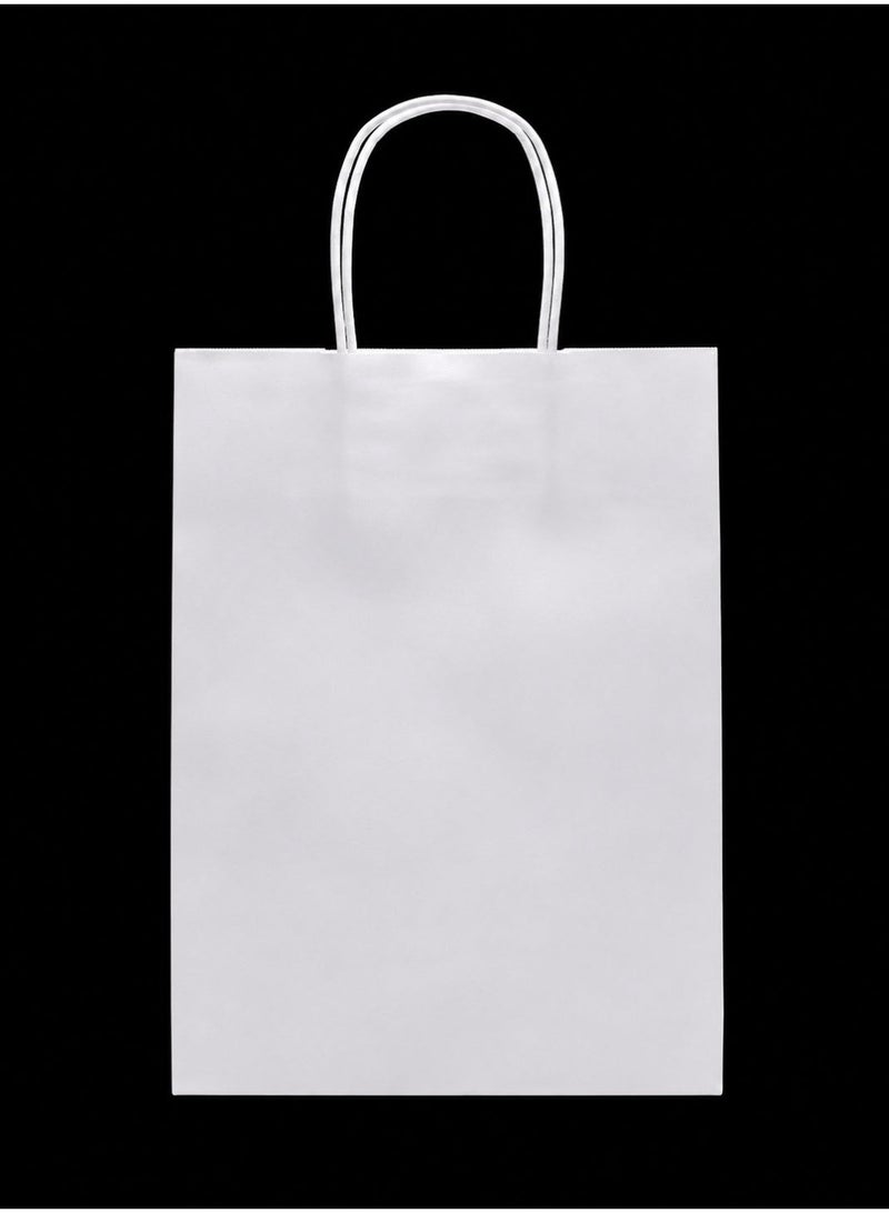 Trendiva Premium White Kraft Paper Gift Bags (Pack of 12) – Eco-Friendly Reusable Shopping Bags with Reinforced Twisted Handles – Elegant Packaging for Weddings, Birthdays, Corporate Events, and Retail – Medium Size - Image 2