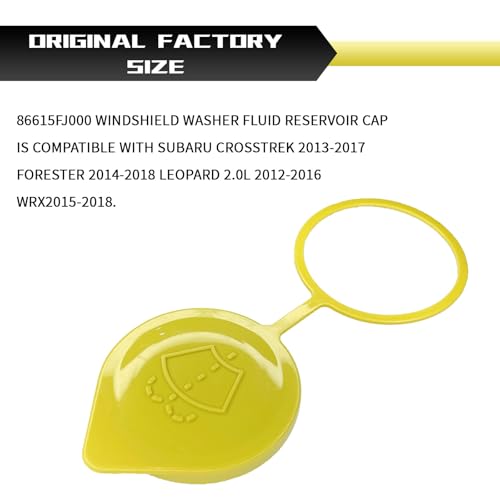Eponcia Windshield Washer Fluid Cap Wiper Washer Fluid Reservoir Cap Cover Replacement for Subaru, 86615FJ000 Windshield Cleaner Tank Caps for Subaru Crosstrek Forester Impreza WRX Accessories(Yellow) - Image 3