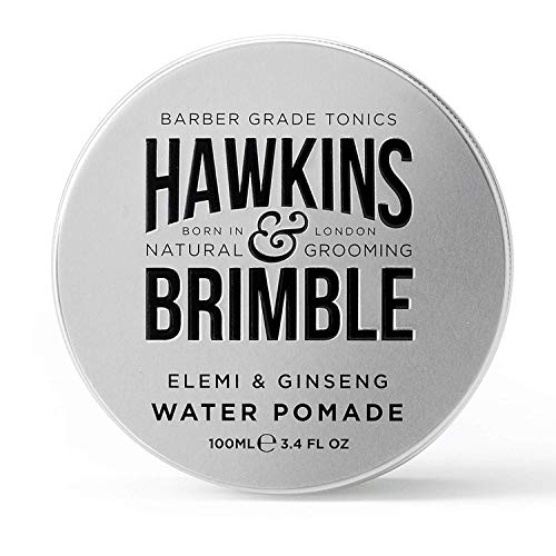Hawkins & Brimble Hawkins Brimble Strong Hold Hair Pomade for Men 100ml WaterBased Formula All Day Firm Hold with Natural Shine Elemi Ginseng Scent Vegan Easy Wash Grooming Styling Cream Clay - Image 1