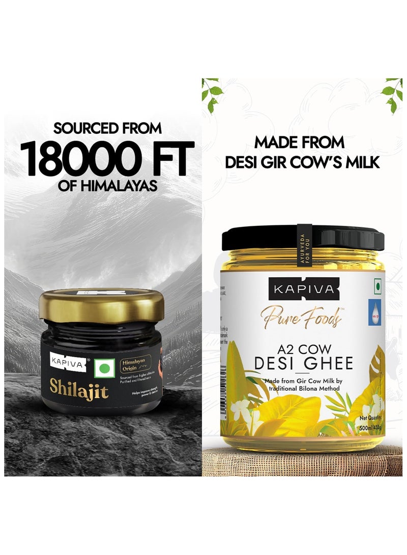 Kapiva Himalayan Shilajit 20g + Kapiva A2 Desi Ghee 500g - Image 2