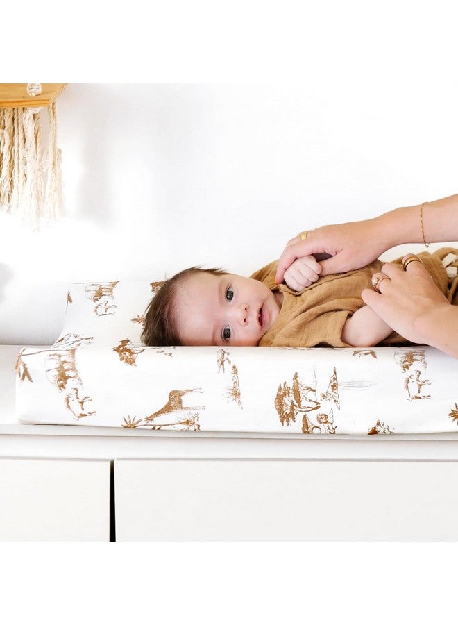 GRSSDER Stretch Ultra Soft Jersey Knit Changing Pad Cover Set 2 Pack, Change Table Pad Covers Fit 32"/34" x 16" Pads Safe and Snug, Stylish Elk Animals Pattern - Image 5