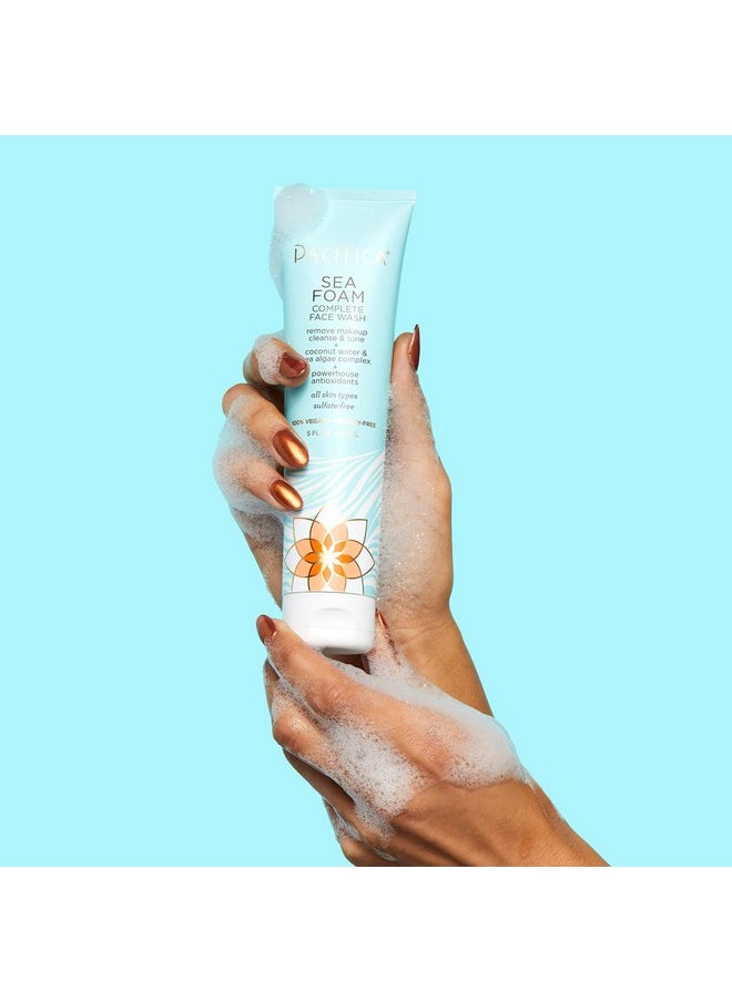 Pacifica Acifica Beauty Complete Face Wash Gentle Daily Facial Cleanser For All Skin Types Removes Makeup Oil & Dirt Sea Foam 5 Oz 2 Pack  - Image 5