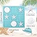Sumind Beach House Decor Wooden Tic Tac Toe Game with Resin Seashell and Starfish Multilayer Tic Tac Toe Board Fun for Family Travel Beach Game 86 x 86 inchesBlue - Image 4