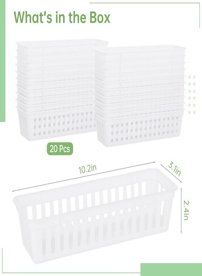 Lnrueg 20 PCS Classroom Storage Baskets, 10.2 x 3.1 x 2.4 inches,Plastic Classroom Pencil Organizers, Pencil and Pen Organizer Baskets, Durable PP Storage Trays for Home School Office Supplies - Image 5