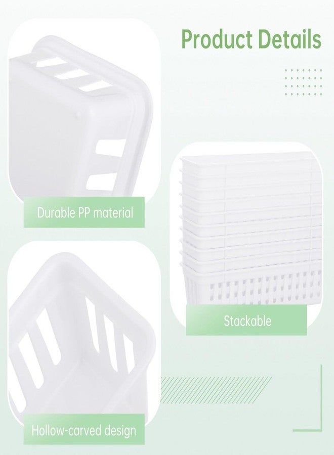 Lnrueg 20 PCS Classroom Storage Baskets, 10.2 x 3.1 x 2.4 inches,Plastic Classroom Pencil Organizers, Pencil and Pen Organizer Baskets, Durable PP Storage Trays for Home School Office Supplies - Image 4
