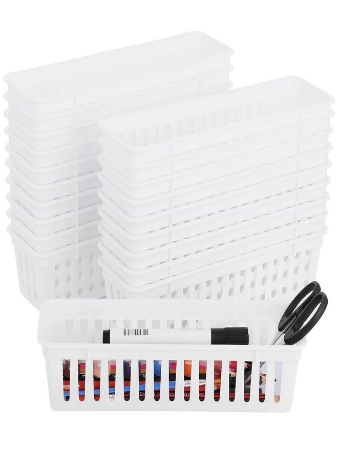 Lnrueg 20 PCS Classroom Storage Baskets, 10.2 x 3.1 x 2.4 inches,Plastic Classroom Pencil Organizers, Pencil and Pen Organizer Baskets, Durable PP Storage Trays for Home School Office Supplies - Image 1