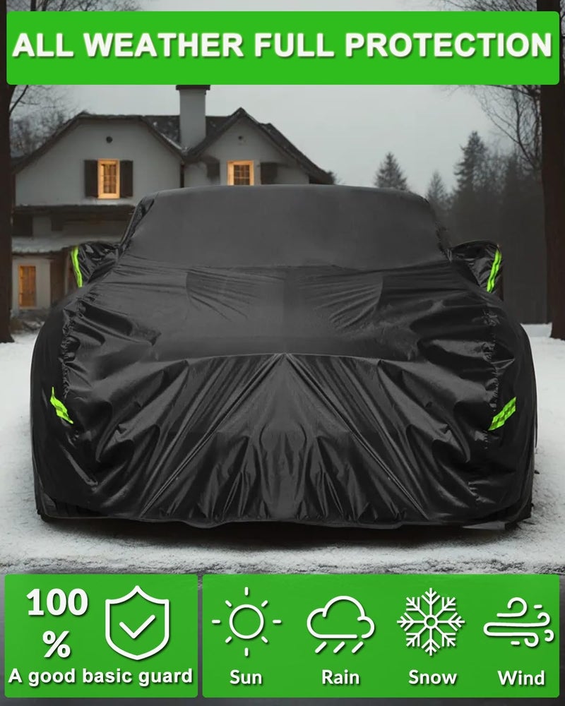 Morhept Car Cover Custom Fit for Ford Mustang 2005-2024, Waterproof All Weather GT Cover with Door Zipper - Image 2
