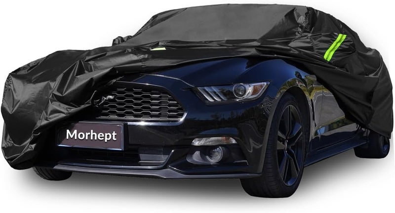 Morhept Car Cover Custom Fit for Ford Mustang 2005-2024, Waterproof All Weather GT Cover with Door Zipper - Image 1