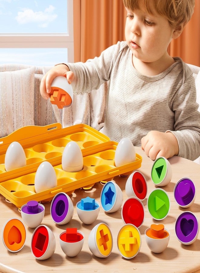 JUKUDAHU Matched Eggs Toddler Toys 1 2 3 4 Year Old - Shape Color Sorting Games, Kids Easter Eggs, Toddler Sensory Toys, Preschool Educational Boy Toy, Gifts for Baby 6-12 Months+ - Image 4