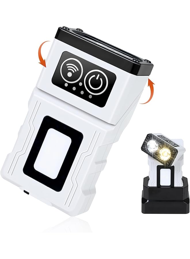 promass Small LED Flashlight with Rechargeable Base, 180° Rotating Head, 500 Lumens Mini Pocket Light, 10 Modes EDC Flashlight for Everyday Carry