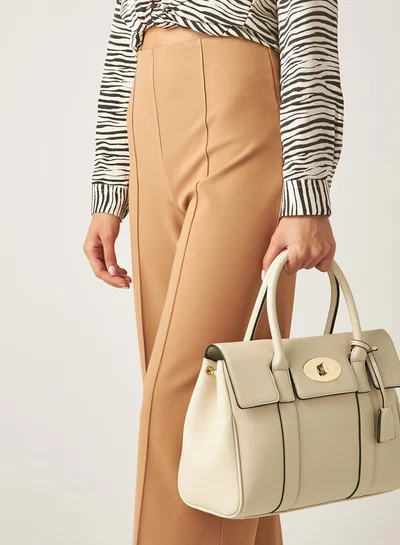 Celeste Textured Tote Bag with Twist Clasp and Top Handles
