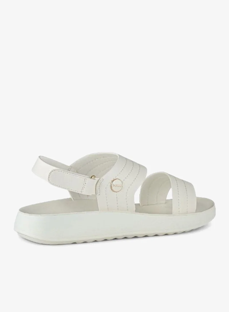 Vincci White Ankle Strap Wedge Sandals for Women | Best Price UAE