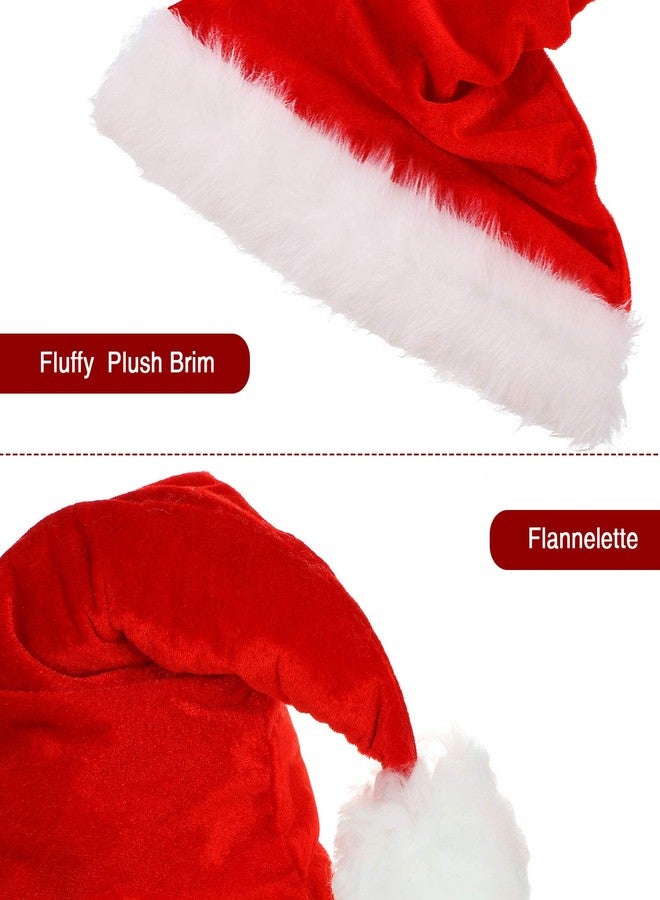 SATINIOR 8 Pieces Christmas Santa Hat Red and White Plush Christmas Hat for Adults Kids - Image 3