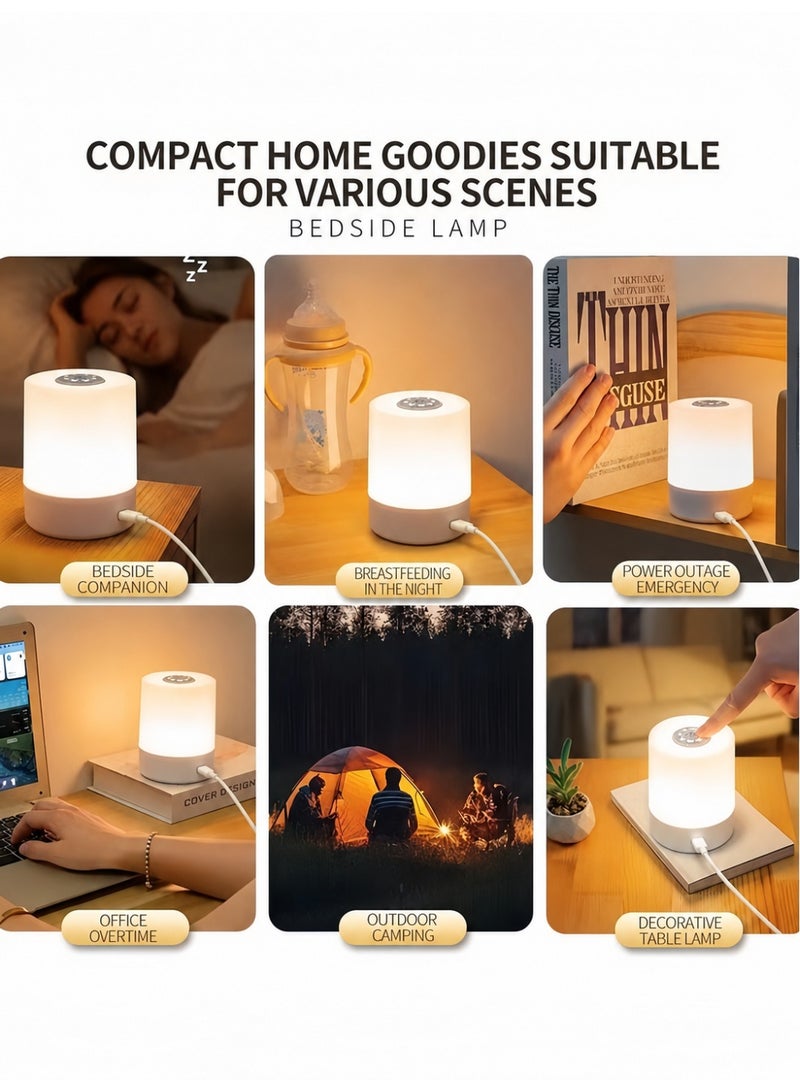 سباركسبروت مصباح طاولة LED صغير يعمل بالطاقة عبر USB، مصباح ليلي بجانب السرير مع مستشعر لمس، بثلاثة ألوان قابلة للتعتيم، مصباح ديكوري بلمسة واحدة مناسب للمنزل وغرفة النوم وغرفة الأطفال وغرفة الرضيع والرضاعة الليلية والمطعم والبار. - Image 3