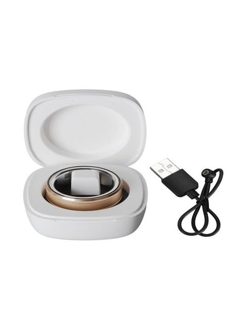 Smart Ring IP68 Waterproof Health Tracker Sleep Monitoring Bluetooth Fitness Ring for Temperature Step Counting Gold 20