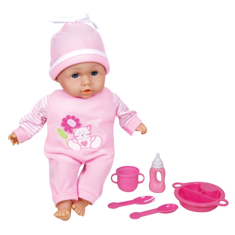 Lissi Dolls Talking Baby with Feeding Accessories 13 inches Pink - Image 2