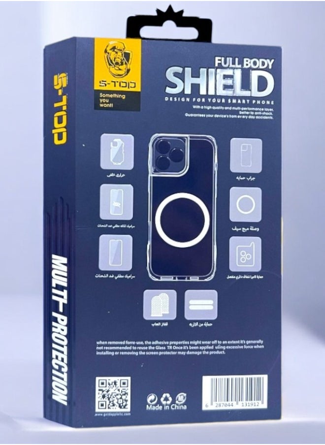 S-TOP - The new full protection package for the iPhone 16 Plus, with screen protection for privacy, a cover that supports wireless charging (MagSafe), and a handle with a wonderful and unique design for the case, complete protection for your device against scratches and falls (8in1), the original package from S-TOP - Image 1