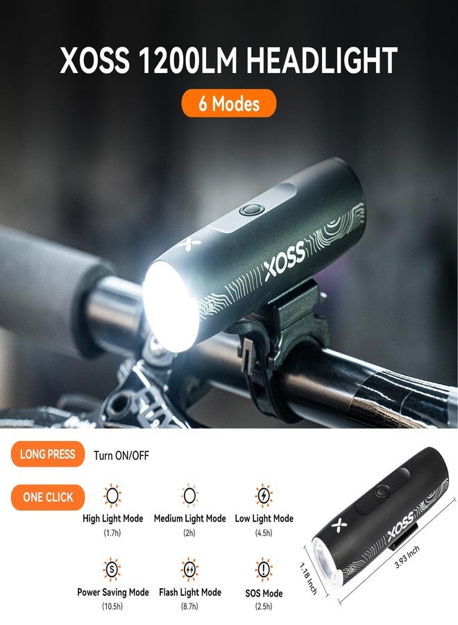 XOSS XL-1200 Bike Headlight for Night Riding,1200 Lumen USB-C Rechargeable Bicycle Headlight,6 Lighting Modes Aluminium Shell Bike Front Light - Image 2