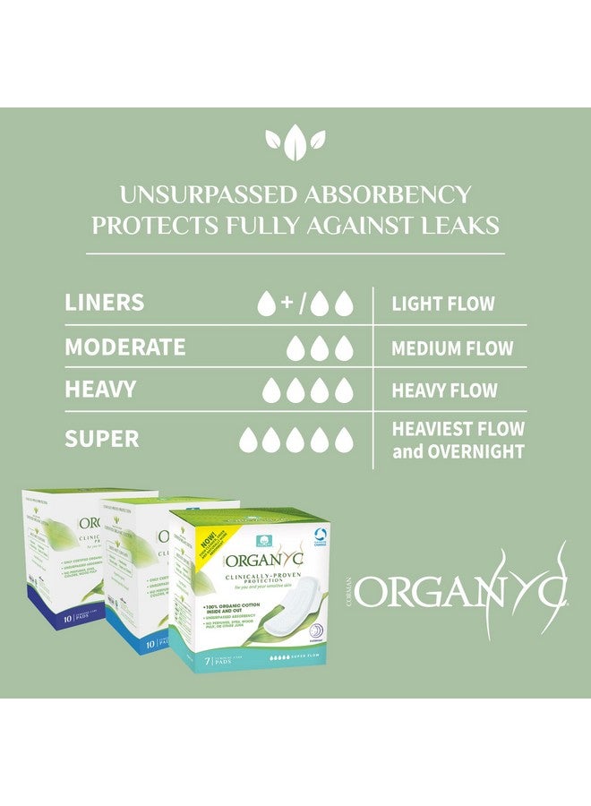Organyc New and Improved 100% Certified Organic Cotton Overnight Feminine Pads, Heaviest Flow, Super Absorbency 2.0, 7 Count - Image 2