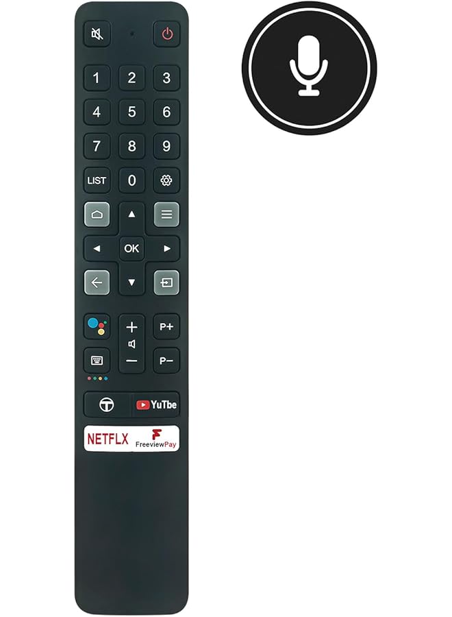 erorex Voice Replaced Remote Control Rc901V Fur1 Fit For Tcl 06 Btznyy，With Short Apps: Youtube Netflix Freeviewplay  - Image 4