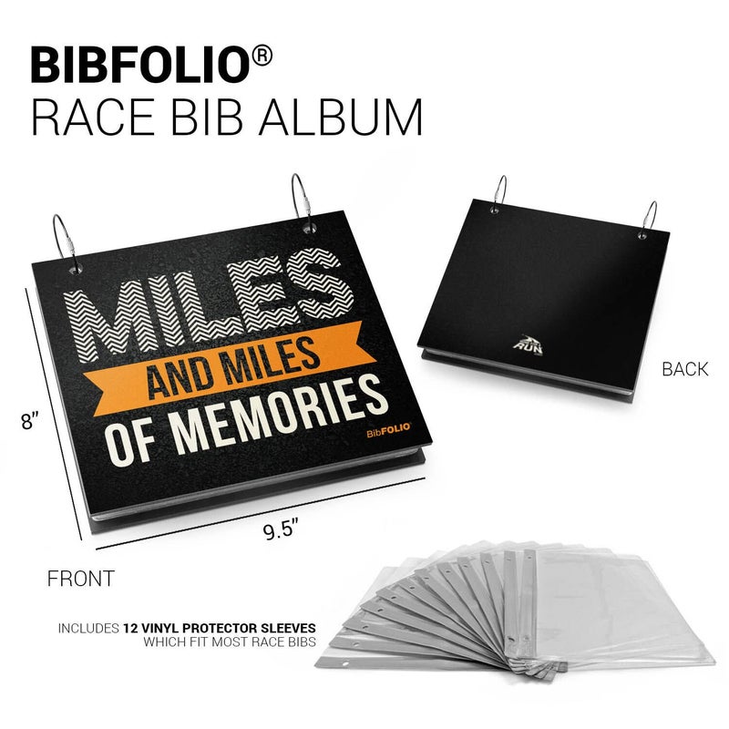 Gone For a Run BibFOLIO Race Bib Album | Bib Holder Miles of Memories | Black - Image 3