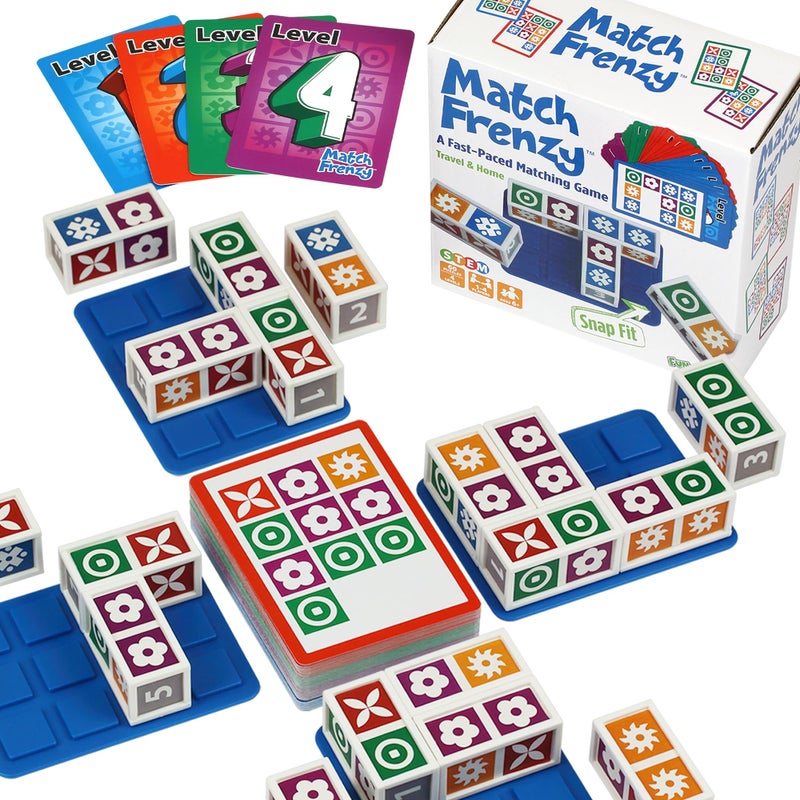Funwares Match Frenzy Portable Pattern Matching Puzzle Game Family Mini Board Games Perfect for Travel Home Play Road Trip Activities for Kids and Adults Quick SetUp - Image 3