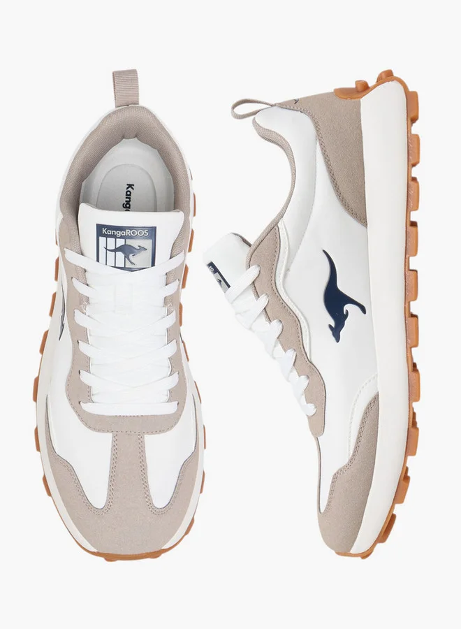 كانغاروس Men's Panelled Sneakers with Lace-Up Closure