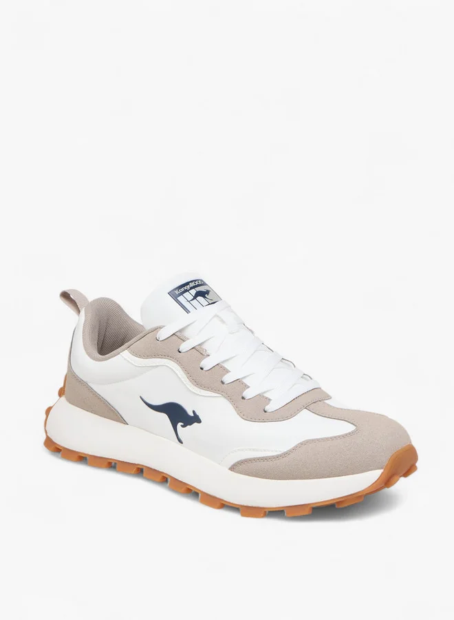 كانغاروس Men's Panelled Sneakers with Lace-Up Closure