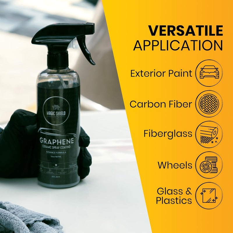 Flexible use switching Magic Shield Graphene Ceramic Spray Coating - Quick & Easy Application for Cars, Motorcycles, Boats & More - Professional-Grade Sealant for Maximum Gloss & Shine - Waterless Wash & Wax - Long Lasting Multi item matching - Image 4