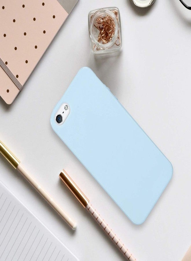 كي دابليو موبايل جراب سيليكون TPU من kwmobile لهواتف Apple iPhone SE / 5 / 5S - غطاء هاتف واقٍ مرن وناعم ماص للصدمات - أسود مطفي أزرق 33098.58 - Image 2